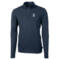 MLB Detroit Tigers Cutter & Buck Virtue Eco Pique Recycled Quarter-Zip Pullover Top