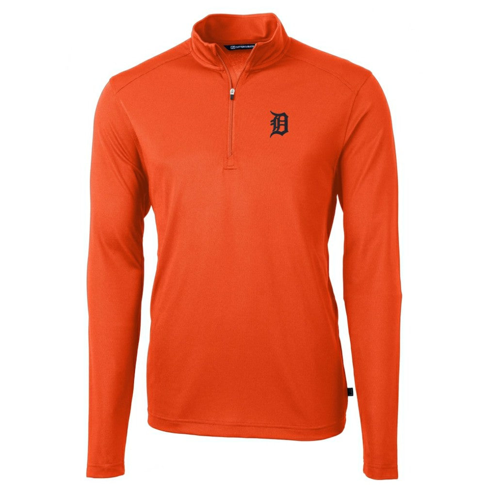 MLB Detroit Tigers Cutter & Buck Virtue Eco Pique Recycled Quarter-Zip Pullover Top