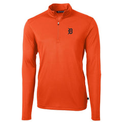 MLB Detroit Tigers Cutter & Buck Virtue Eco Pique Recycled Quarter-Zip Pullover Top