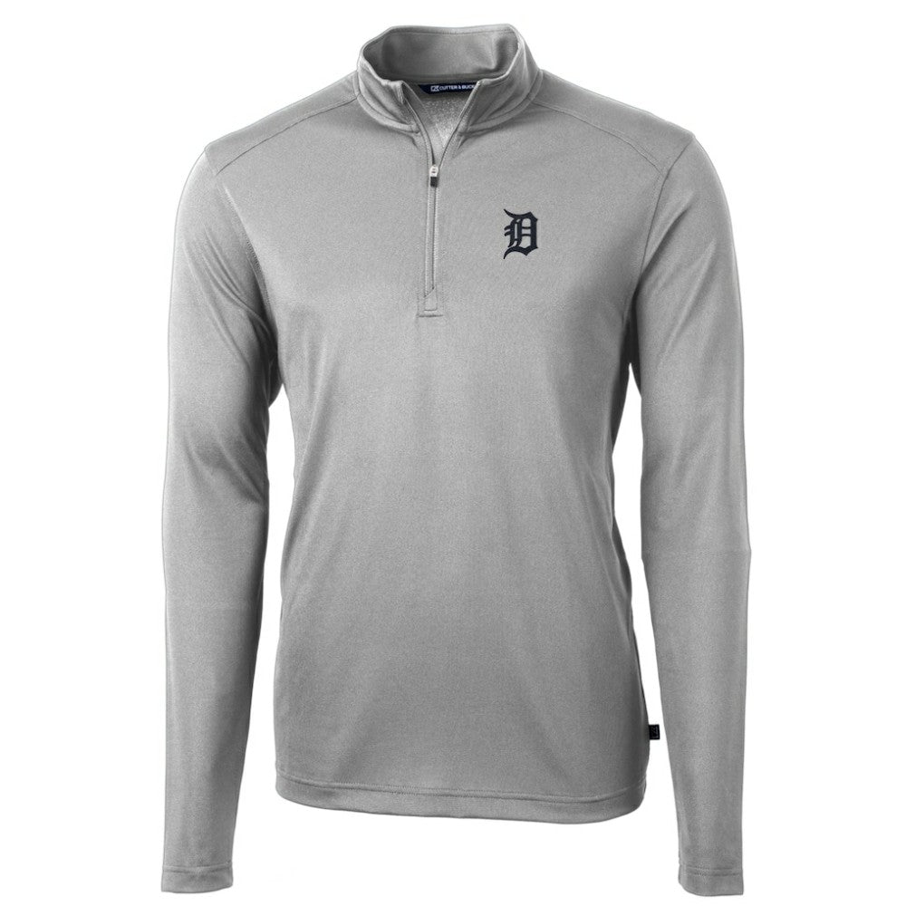 MLB Detroit Tigers Cutter & Buck Virtue Eco Pique Recycled Quarter-Zip Pullover Top