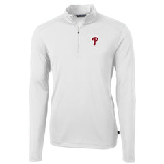 MLB Philadelphia Phillies Cutter & Buck Virtue Eco Pique Recycled Quarter-Zip Pullover Top