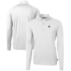 MLB New York Yankees Cutter & Buck Virtue Eco Pique Recycled Quarter-Zip Pullover Top