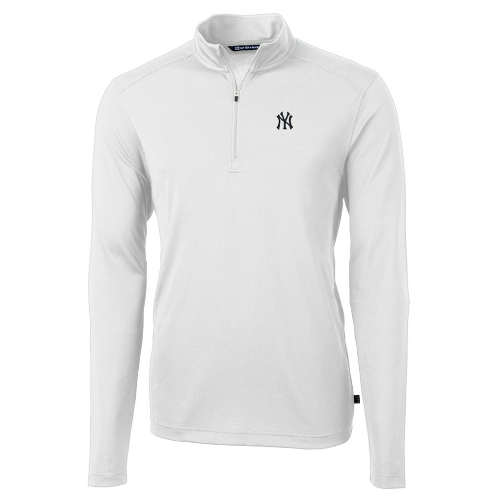 MLB New York Yankees Cutter & Buck Virtue Eco Pique Recycled Quarter-Zip Pullover Top