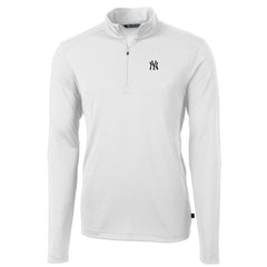 MLB New York Yankees Cutter & Buck Virtue Eco Pique Recycled Quarter-Zip Pullover Top