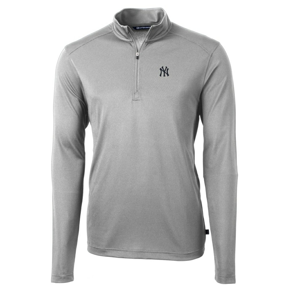 MLB New York Yankees Cutter & Buck Virtue Eco Pique Recycled Quarter-Zip Pullover Top