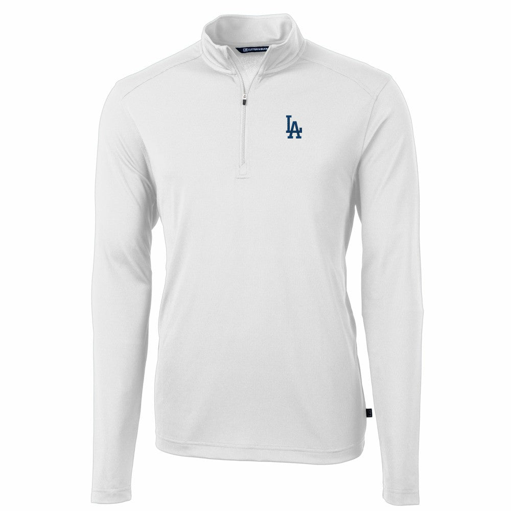 MLB Los Angeles Dodgers Cutter & Buck Virtue Eco Pique Recycled Quarter-Zip Pullover Top