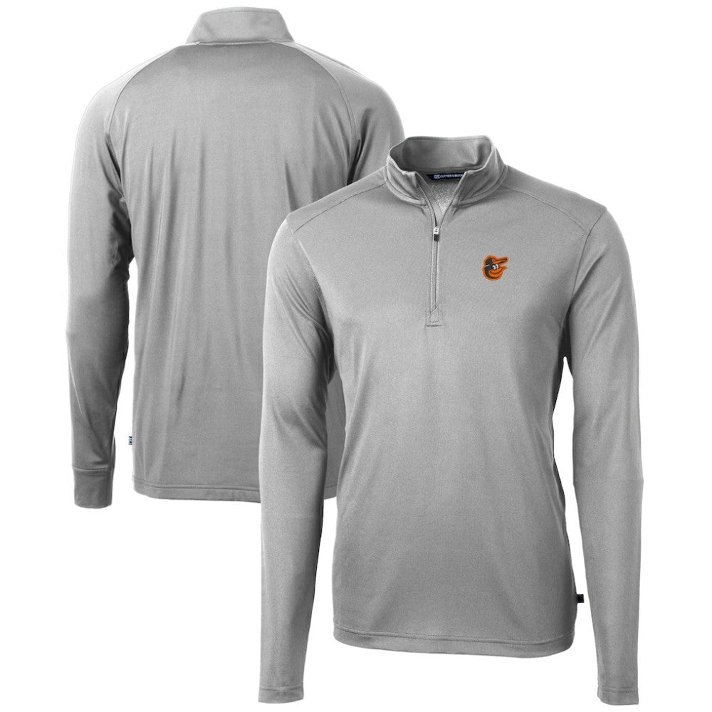 MLB Baltimore Orioles Cutter & Buck Virtue Eco Pique Recycled Quarter-Zip Pullover Top