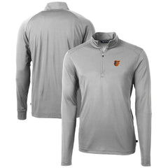 MLB Baltimore Orioles Cutter & Buck Virtue Eco Pique Recycled Quarter-Zip Pullover Top