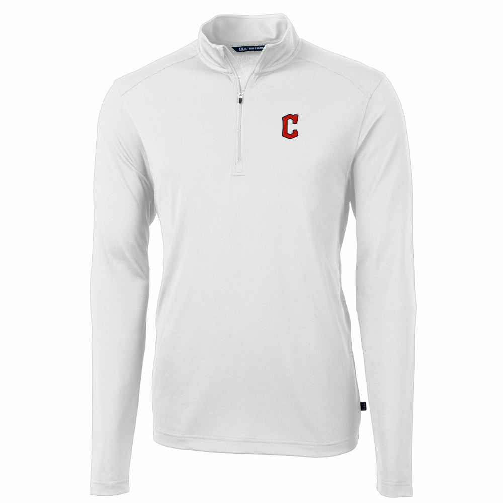 MLB Cleveland Guardians Cutter & Buck Virtue Eco Pique Recycled Quarter-Zip Pullover Top