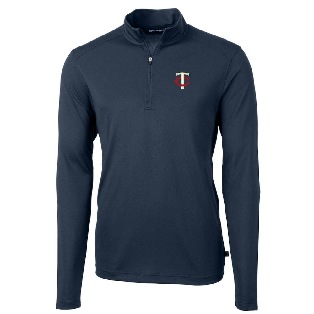 MLB Minnesota Twins Cutter & Buck Virtue Eco Pique Recycled Quarter-Zip Pullover Top
