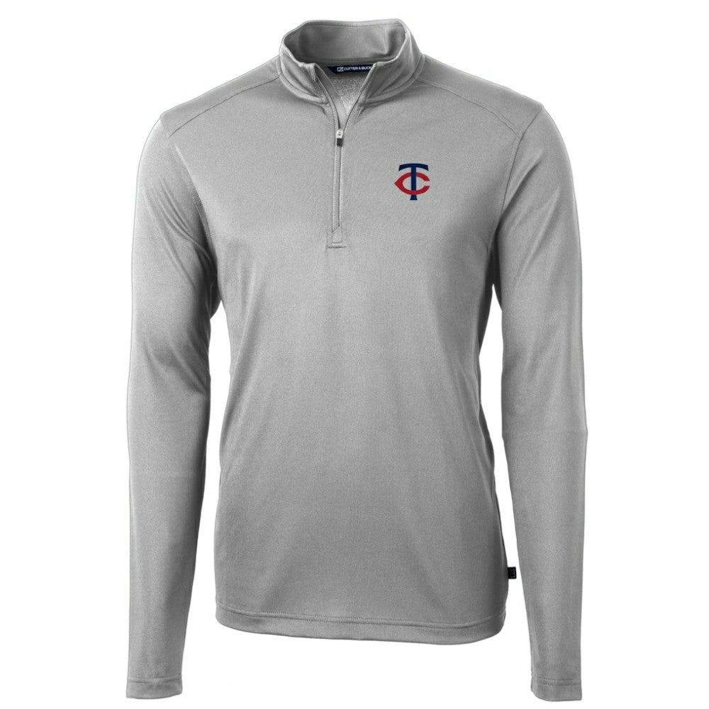 MLB Minnesota Twins Cutter & Buck Virtue Eco Pique Recycled Quarter-Zip Pullover Top