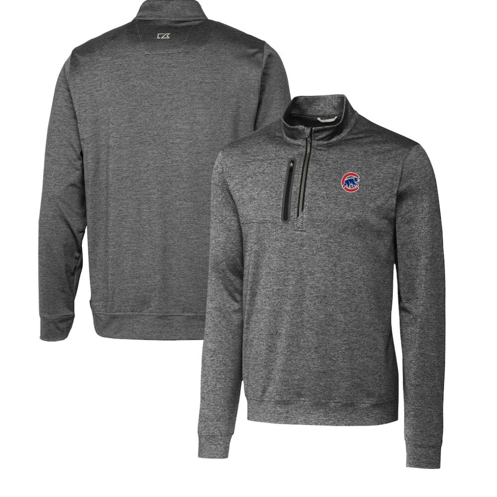 MLB Chicago Cubs Cutter & Buck Stealth Heathered Quarter-Zip Pullover Top