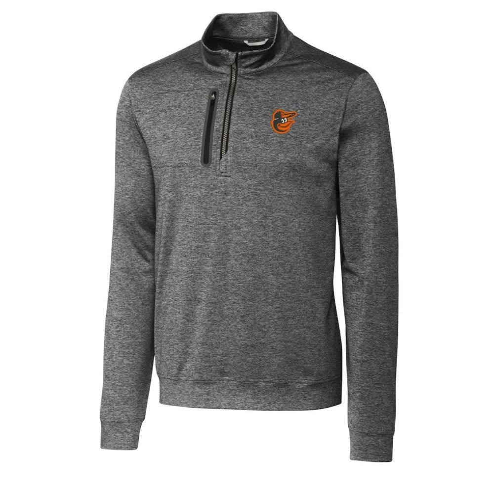 MLB Baltimore Orioles Cutter & Buck Stealth Heathered Quarter-Zip Pullover Top