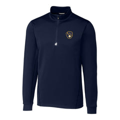 MLB Milwaukee Brewers Cutter & Buck Big & Tall Traverse Stretch Quarter-Zip Pullover Top
