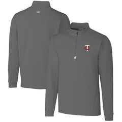 MLB Minnesota Twins Cutter & Buck Big & Tall Traverse Stretch Quarter-Zip Pullover Top