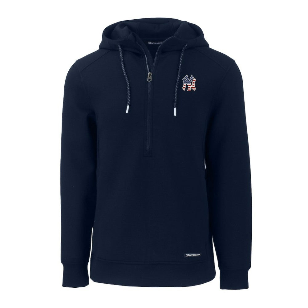 MLB New York Yankees Cutter & Buck Stars & Stripes Roam Eco Half-Zip Recycled Pullover Hoodie