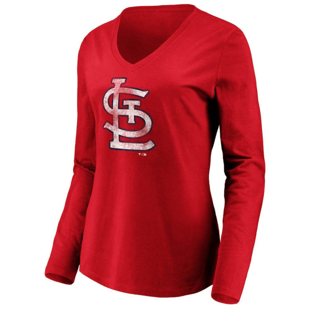 MLB St. Louis Cardinals Women's Team Long Sleeve V-Neck T-Shirt