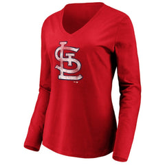 MLB St. Louis Cardinals Women's Team Long Sleeve V-Neck T-Shirt