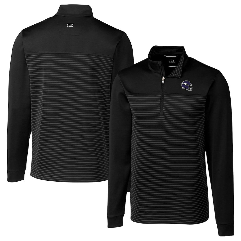 Cutter & Buck Traverse Stripe Stretch Quarter-Zip Pullover Top - Minnesota Vikings