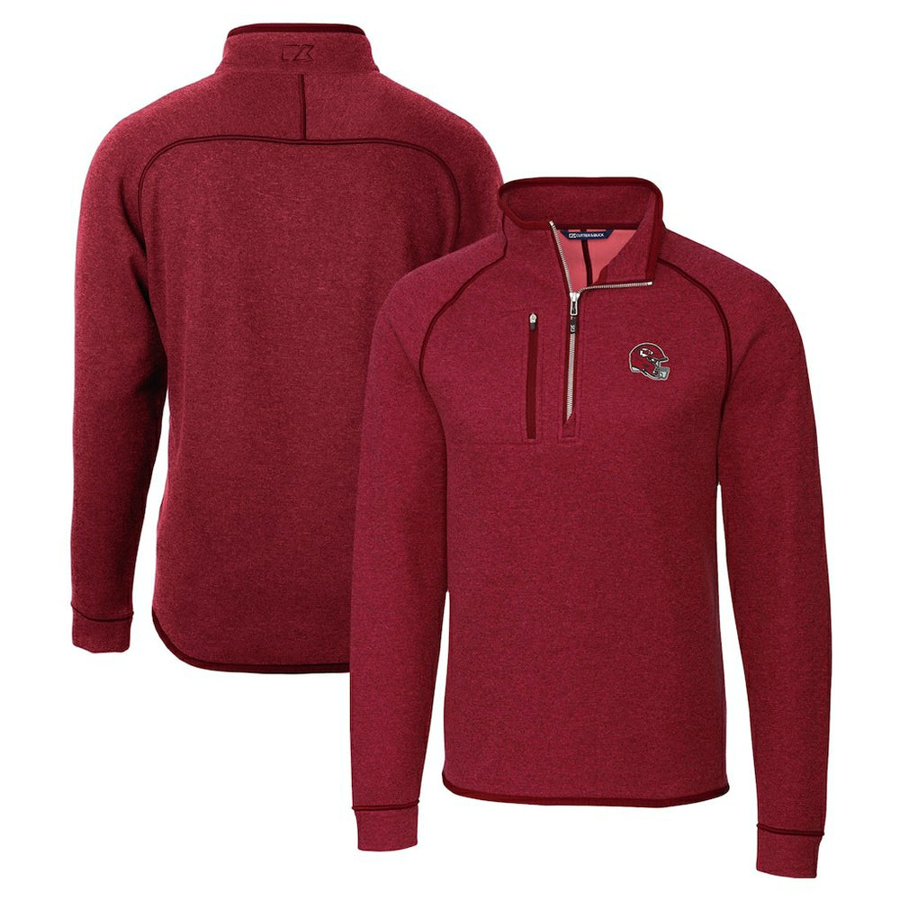 Cutter & Buck Helmet Mainsail Sweater-Knit Half-Zip Pullover Jacket - Kansas City Chiefs