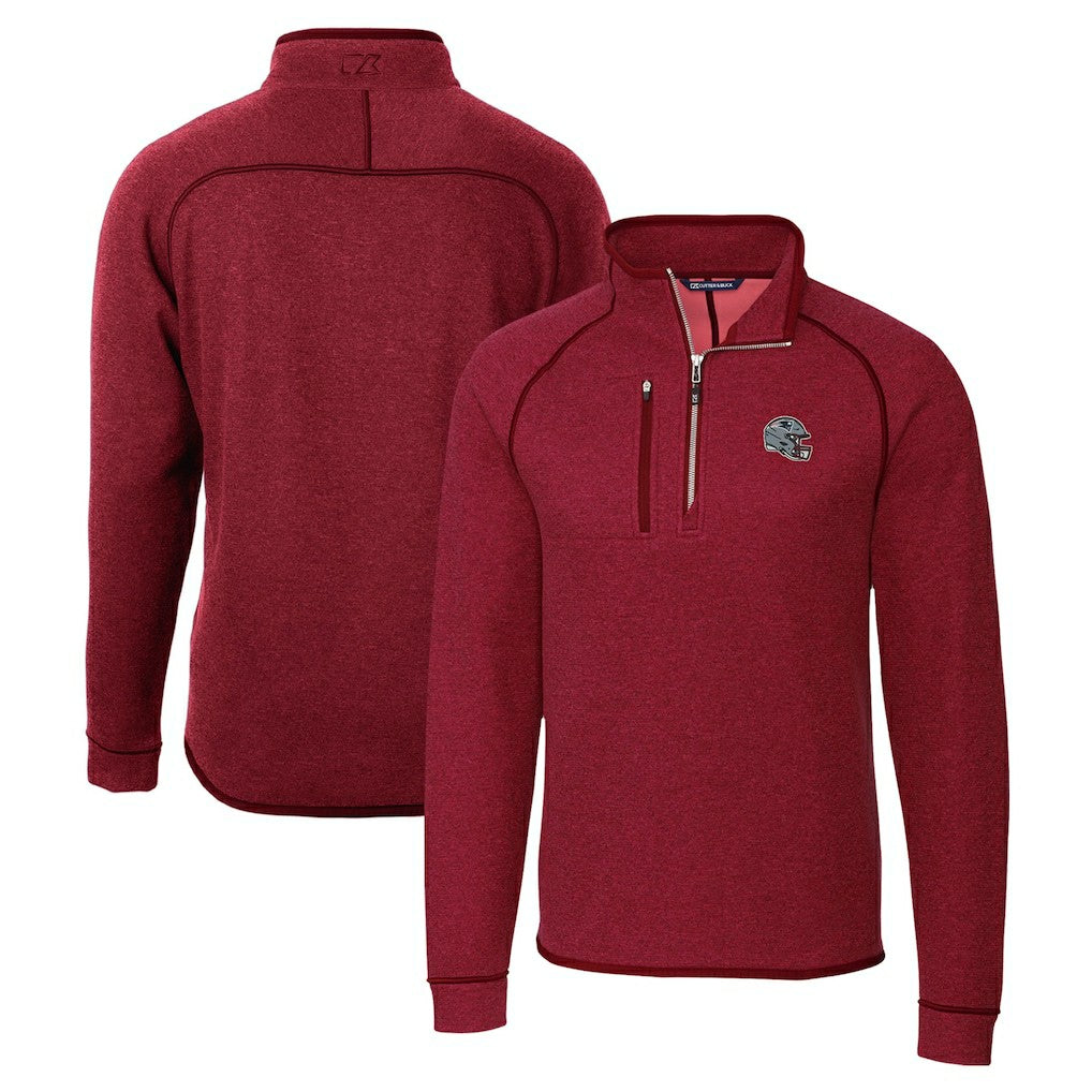 Cutter & Buck Helmet Mainsail Sweater-Knit Half-Zip Pullover Jacket - New England Patriots