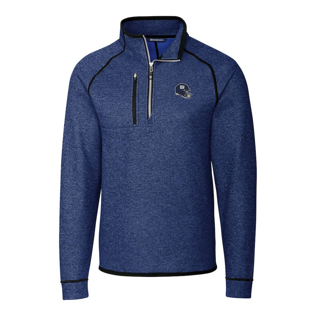 Cutter & Buck Helmet Mainsail Sweater-Knit Half-Zip Pullover Jacket - New York Giants