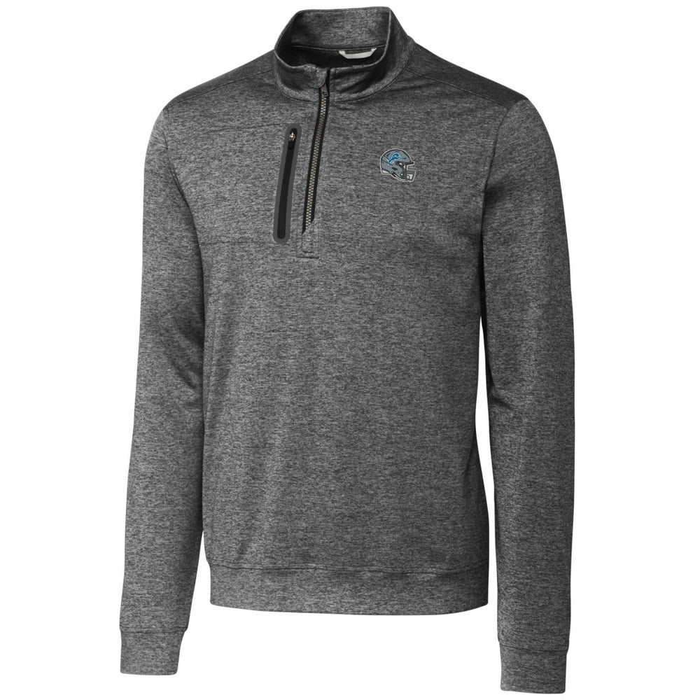 Cutter & Buck Helmet Stealth Heathered Quarter-Zip Pullover Top - Detroit Lions