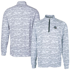 Cutter & Buck Helmet Traverse Camo Print Stretch Quarter-Zip Pullover Top - Detroit Lions