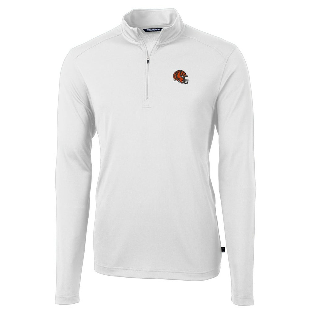 Cutter & Buck Helmet Virtue Eco Pique Recycled Quarter-Zip Pullover Top - Cincinnati Bengals
