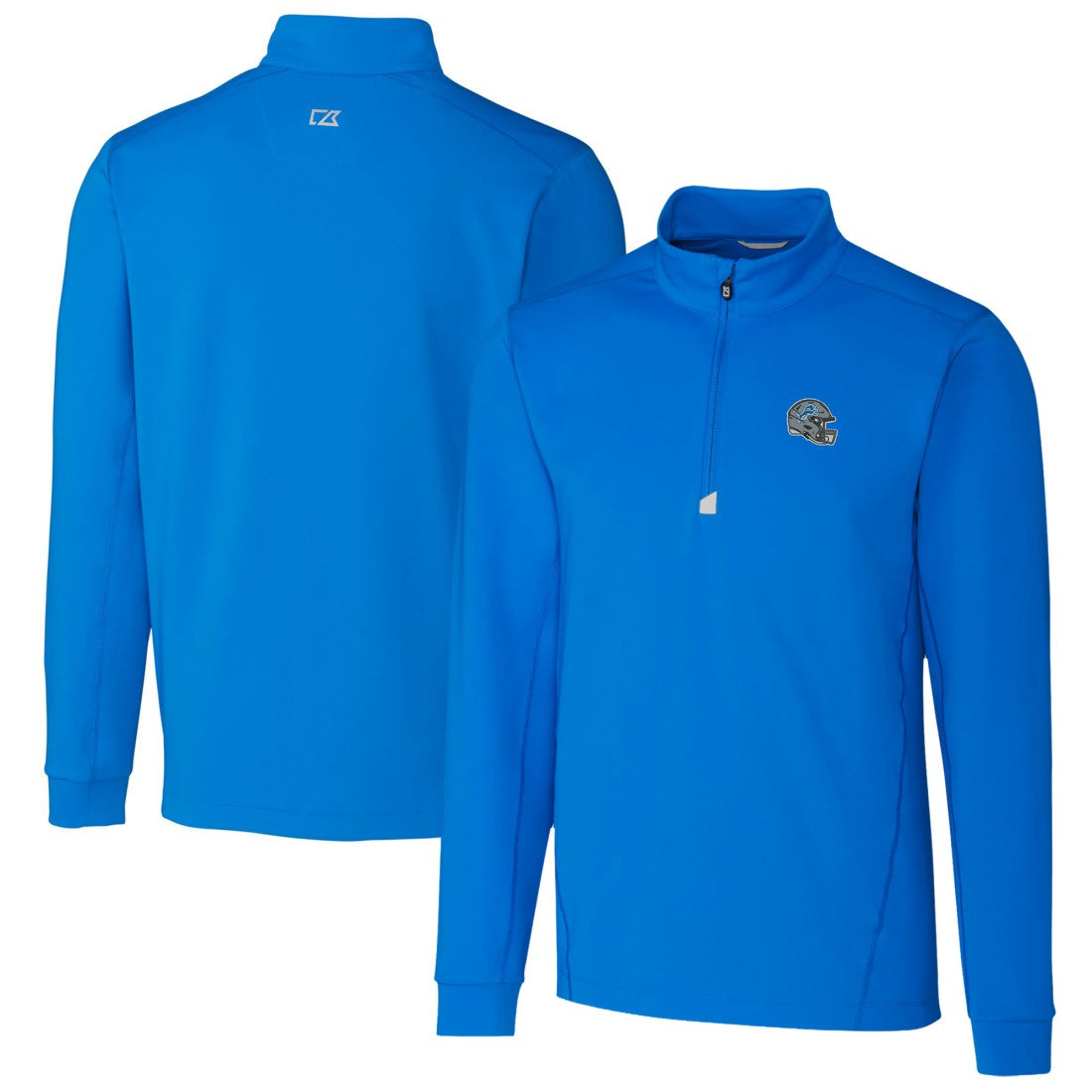 Cutter & Buck Helmet Traverse Stretch Quarter-Zip Pullover Top - Detroit Lions