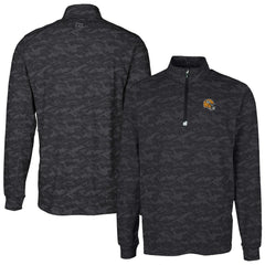 Cutter & Buck Helmet Traverse Camo Print Stretch Quarter-Zip Pullover Top - Green Bay Packers