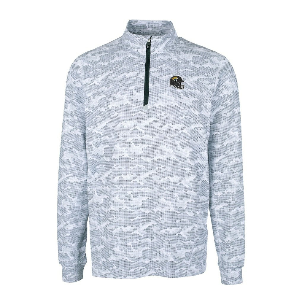 Cutter & Buck Helmet Traverse Camo Print Stretch Quarter-Zip Pullover Top - Jacksonville Jaguars