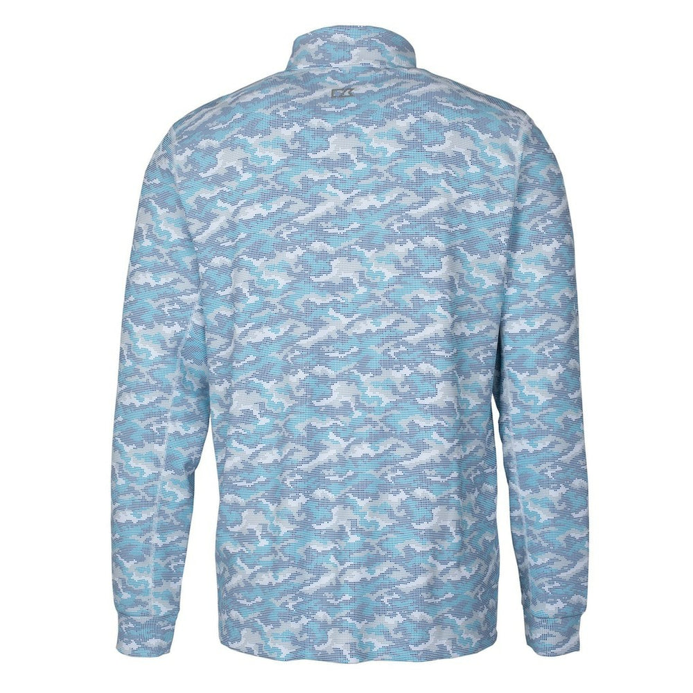 Cutter & Buck Helmet Traverse Camo Print Stretch Quarter-Zip Pullover Top - Buffalo Bills