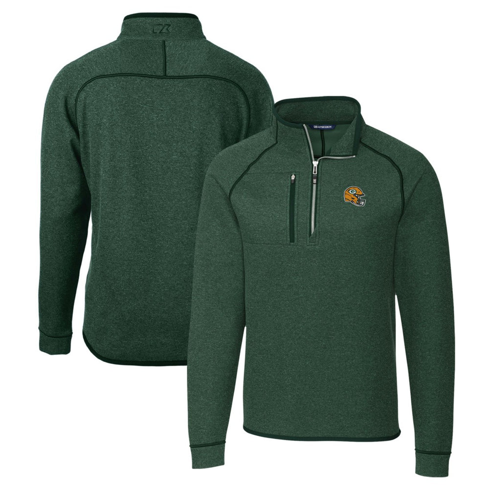 Cutter & Buck Helmet Mainsail Sweater-Knit Half-Zip Pullover Jacket - Green Bay Packers
