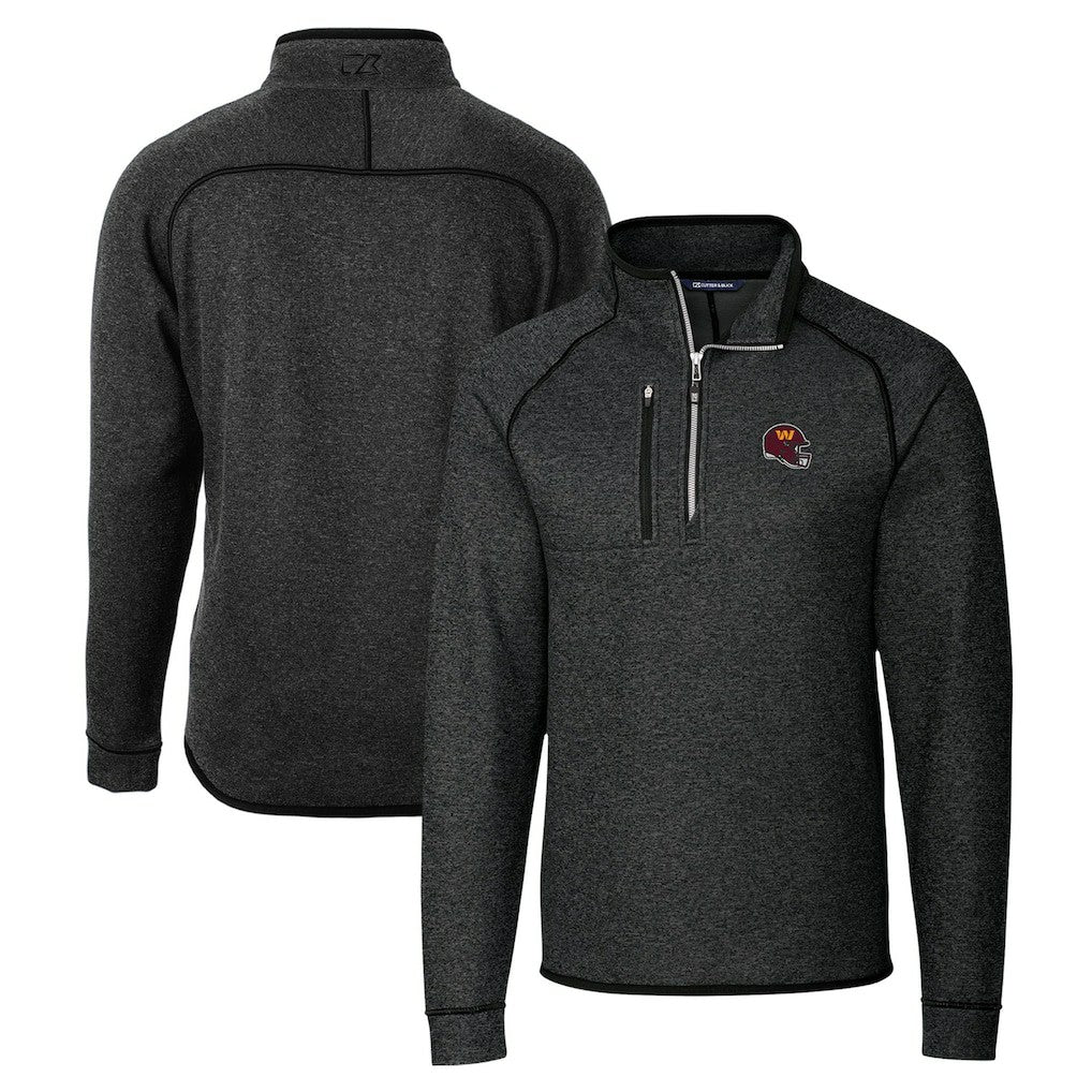 Cutter & Buck Helmet Mainsail Sweater-Knit Half-Zip Pullover Jacket - Washington Commanders
