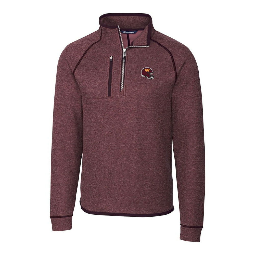 Cutter & Buck Helmet Mainsail Sweater-Knit Half-Zip Pullover Jacket - Washington Commanders