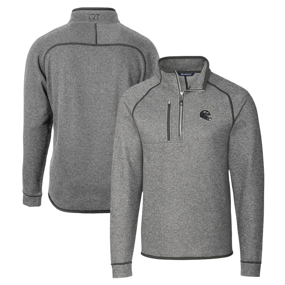 Cutter & Buck Helmet Mainsail Sweater-Knit Half-Zip Pullover Jacket - Baltimore Ravens