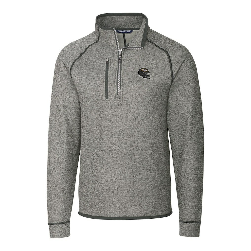 Cutter & Buck Helmet Mainsail Sweater-Knit Half-Zip Pullover Jacket - Baltimore Ravens