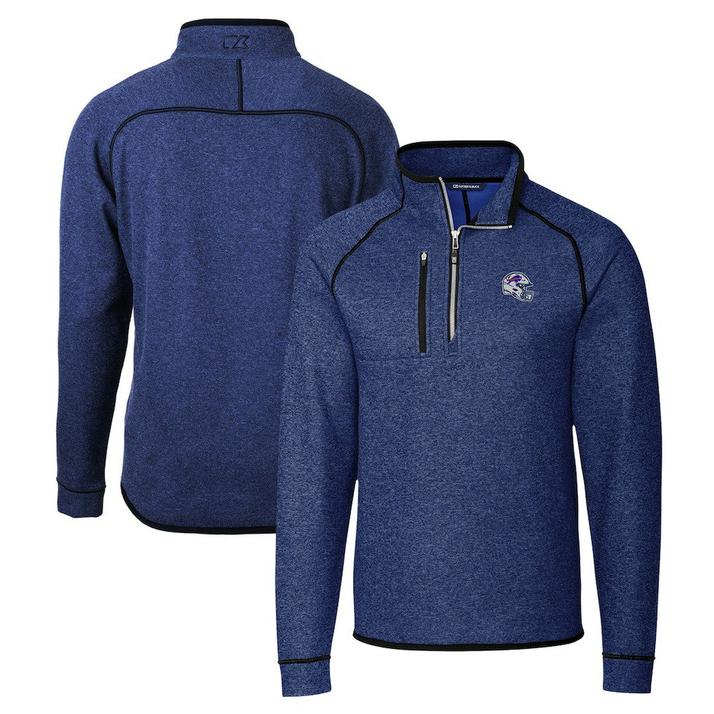 Cutter & Buck Helmet Mainsail Sweater-Knit Half-Zip Pullover Jacket - Buffalo Bills