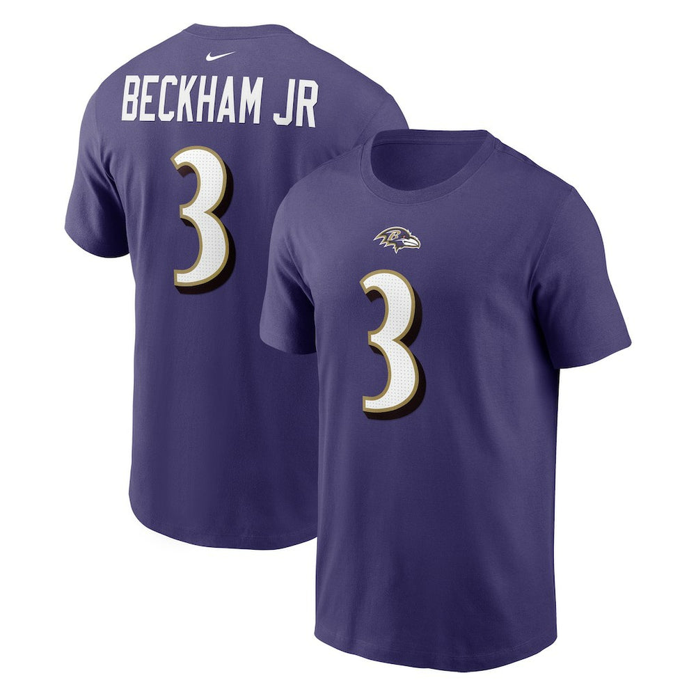 Odell Beckham Jr.  Player Name & Number T-Shirt - Baltimore Ravens