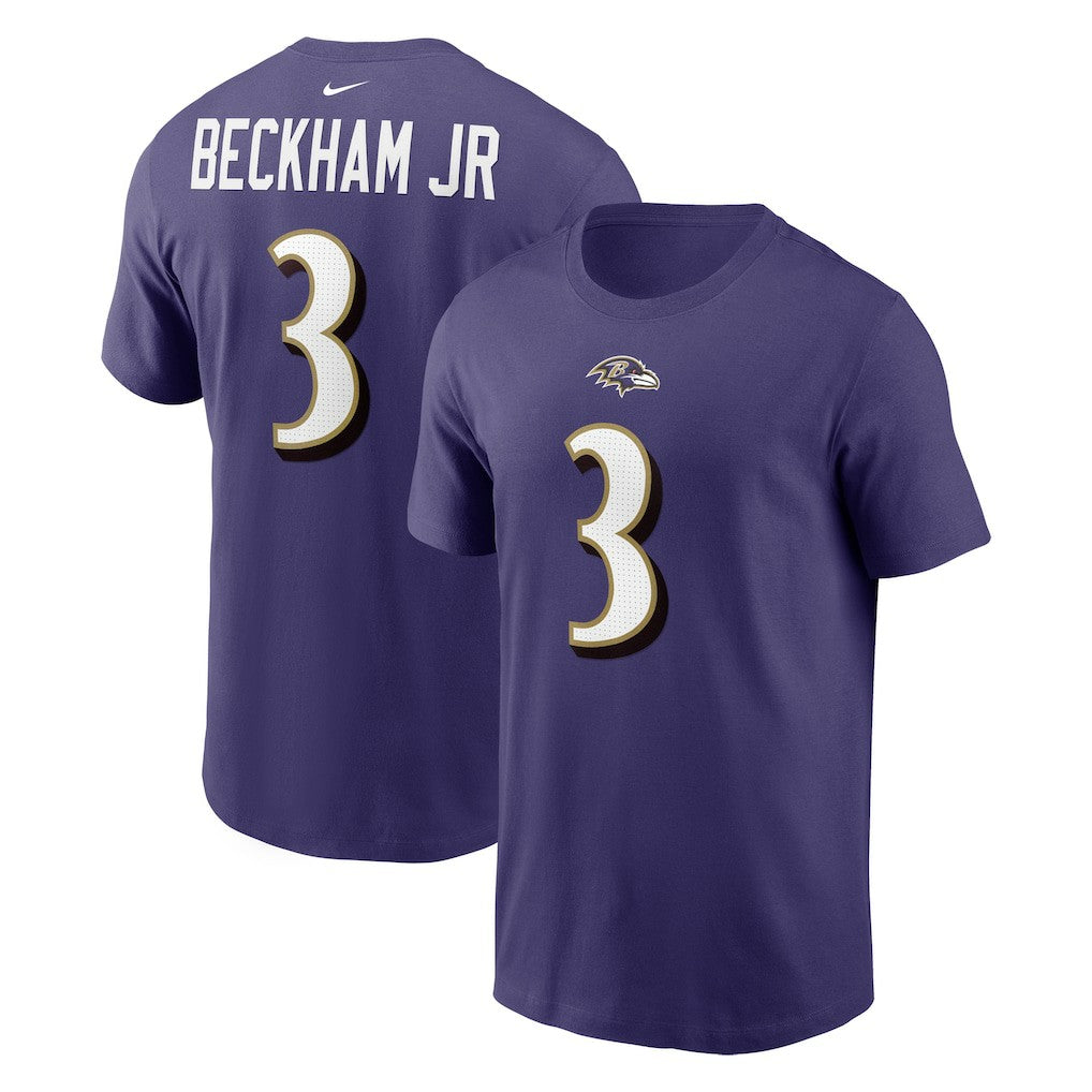 Odell Beckham Jr.  Player Name & Number T-Shirt - Baltimore Ravens