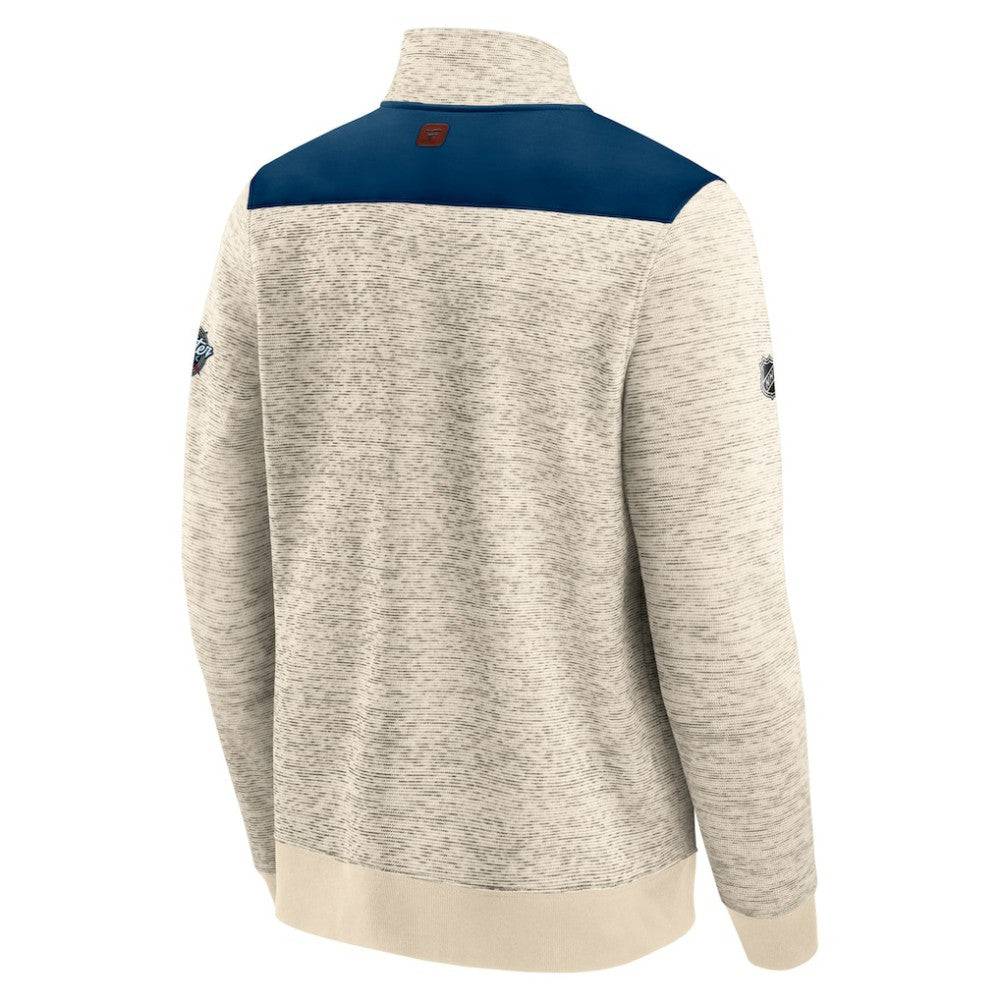 NHL Deep Sea Blue/Cream Seattle Kraken Fanatics 2024 NHL Winter Classic Authentic Pro Fleece Quarter-Zip Pullover Top