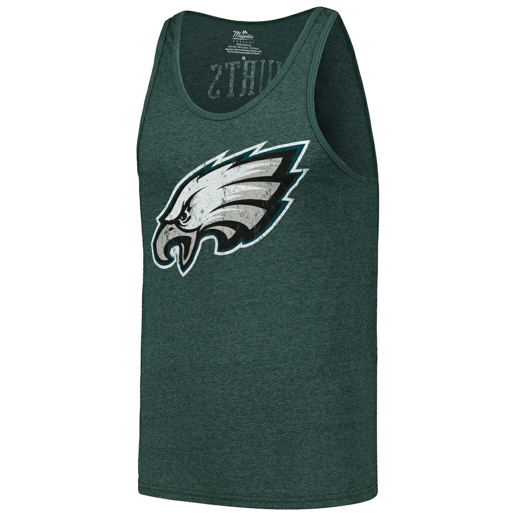 Jalen Hurts  Majestic Threads Name & Number Tri-Blend Tank Top - Philadelphia Eagles