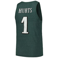 Jalen Hurts  Majestic Threads Name & Number Tri-Blend Tank Top - Philadelphia Eagles