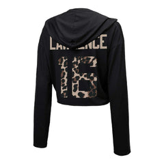 Trevor Lawrence  Majestic Threads Women's Leopard Player Name & Number Long Sleeve Cropped Hoodie - Jacksonville Jaguars