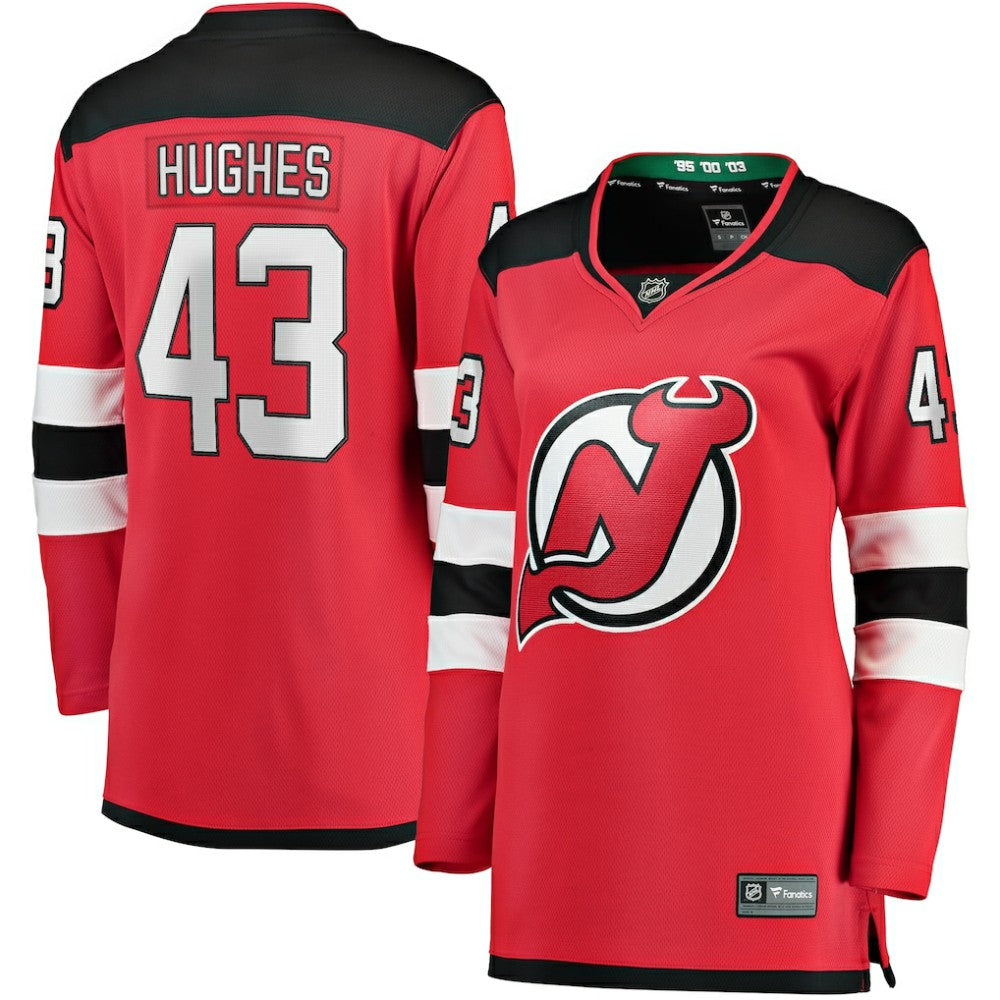 NHL Red Luke Hughes New Jersey Devils Fanatics Women's Home Breakaway Player Jersey
