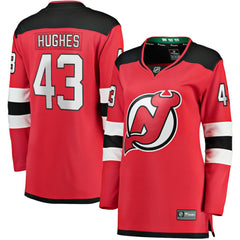 NHL Red Luke Hughes New Jersey Devils Fanatics Women's Home Breakaway Player Jersey