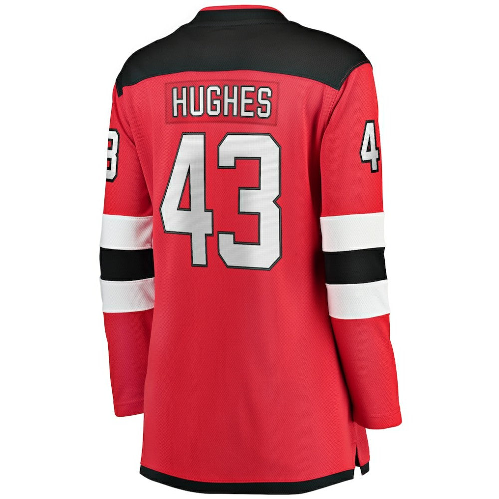 NHL Red Luke Hughes New Jersey Devils Fanatics Women's Home Breakaway Player Jersey