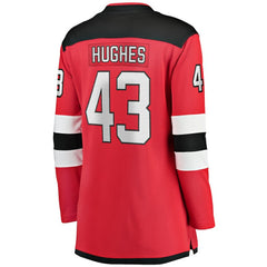 NHL Red Luke Hughes New Jersey Devils Fanatics Women's Home Breakaway Player Jersey