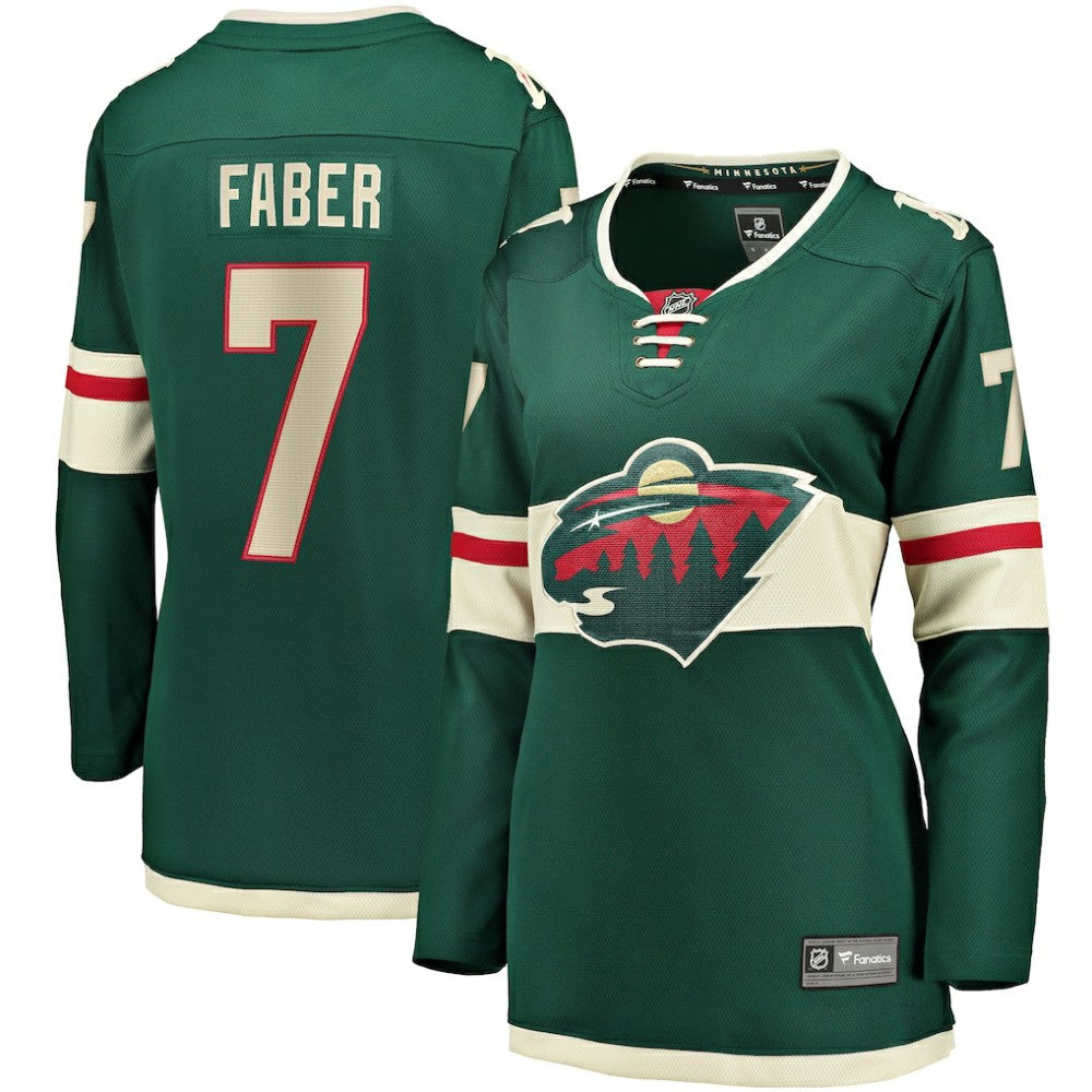 NHL Green Brock Faber Minnesota Wild Fanatics Women's Home Breakaway Player Jersey